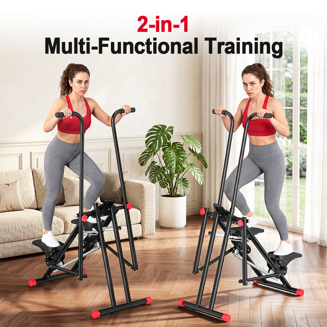 RELIFE REBUILD YOUR LIFE Indoor Stair Climber Compact Stair Stepper for Cardio Training Full Body Stairmaster Workout Machine with Extended Step Range