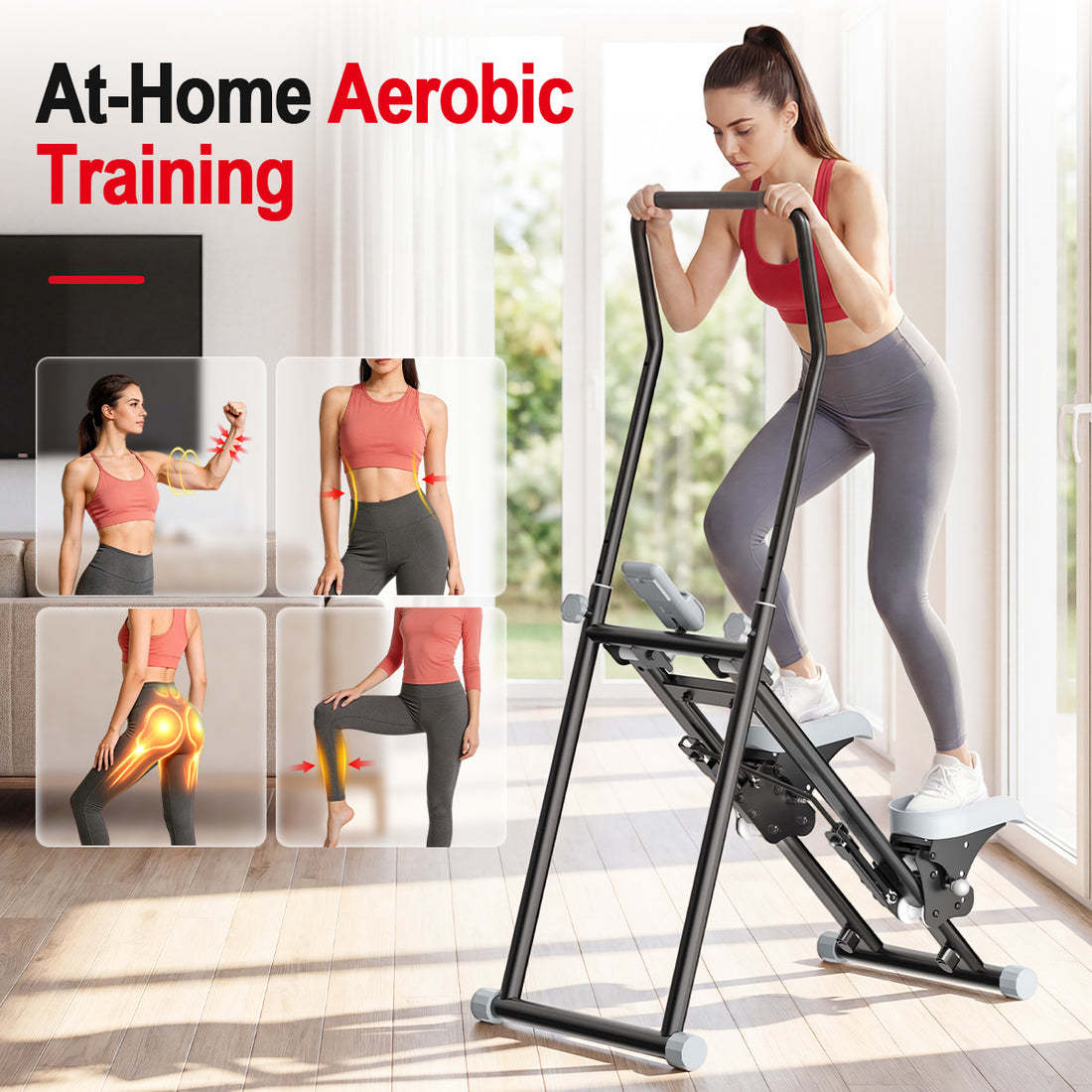 RELIFE REBUILD YOUR LIFE Upgraded Compact Stair Stepper for Home Gym Cardio Training Total Body Stairmaster Workout Machine with Extended Step Range