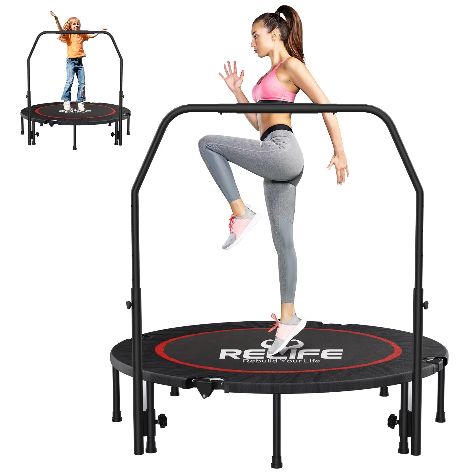 40 48 Jump Trampoline with Handle for Rebounder Workout