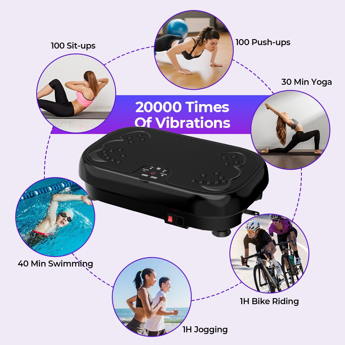 Fitness Vibration Plate Machine with Resistance Bands Fitness Vibration Plate Machine with Resistance Bands