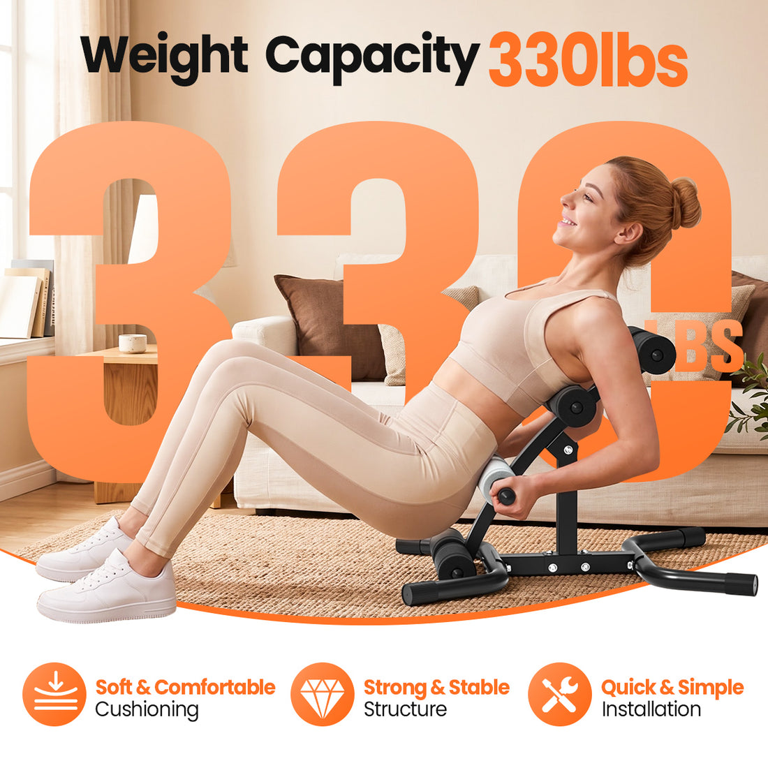 RELIFE Mini Inversion Table 330LBS Back Stretcher Spinal Decompression Machine with Massage Rollers for Home
