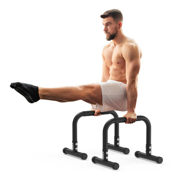 Push Up Bar & 14" High Parallettes Bars Dip Station with Foam Handles, No Wobbling Dip Bars for Handstand, L-Sit, Gymnastics