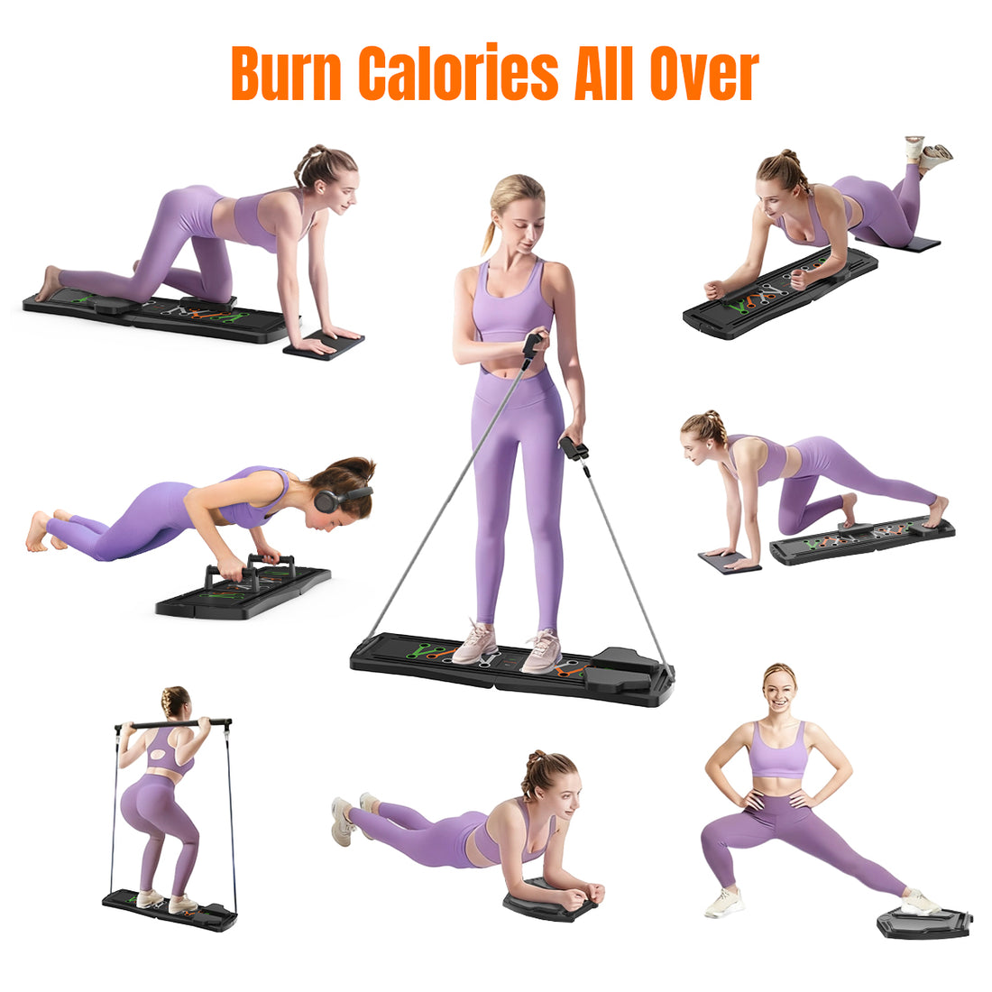 7-in-1 Pilates Reformer Board, Ab & Core Workout Machine, Foldable Home Pilates Reformer Full Body Training, 330LBS Capacity