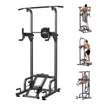 Relife Power Tower with Assisted Pull Up Step, Multi Function Home Workout Station-PT08