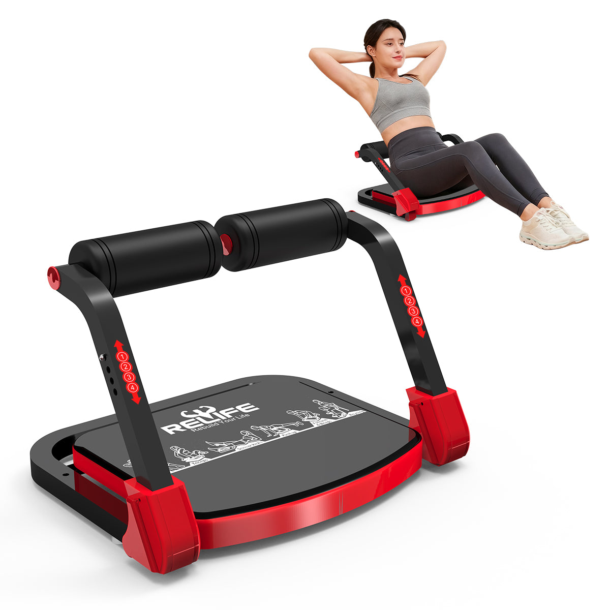 Abs Rack Machine Sit-up Machine Ab Trainer, Ab Crunch Equipment for Core Workout, Home