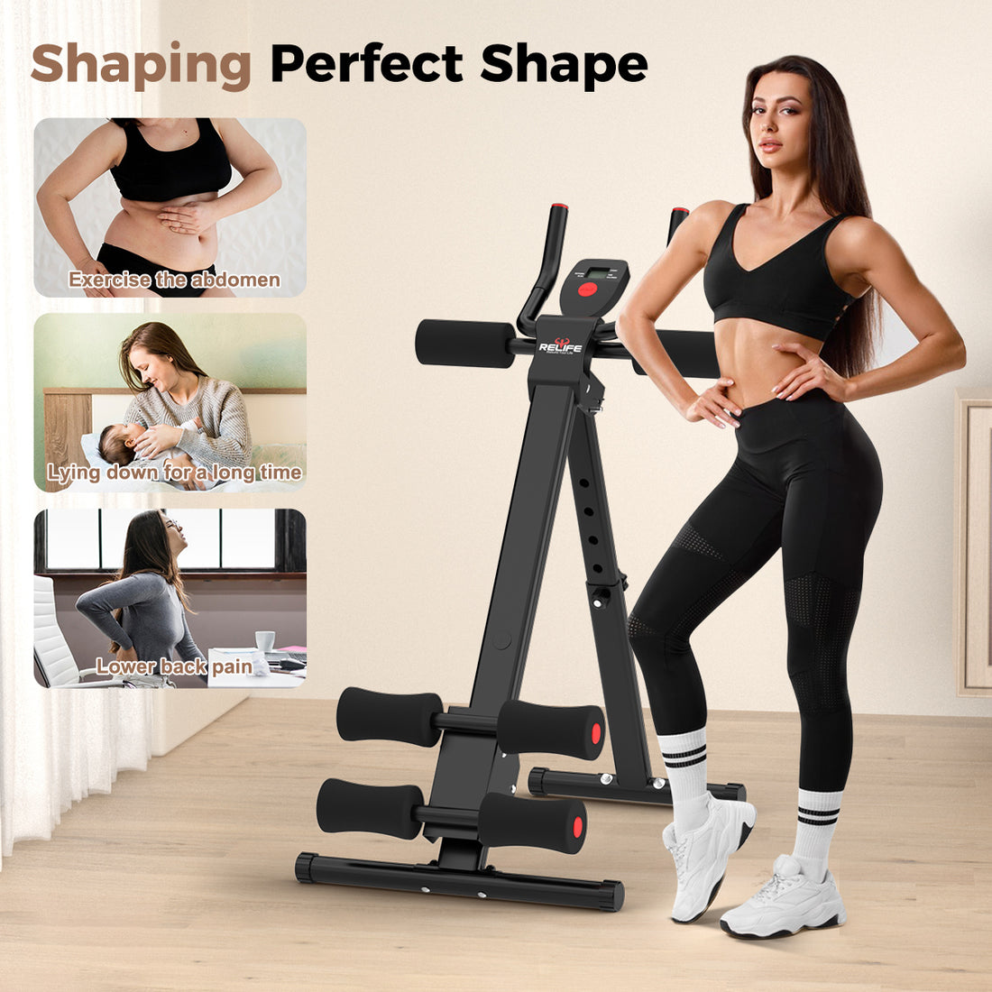 Foldable Waist Trainer Ab Cruncher Strength Training Machine