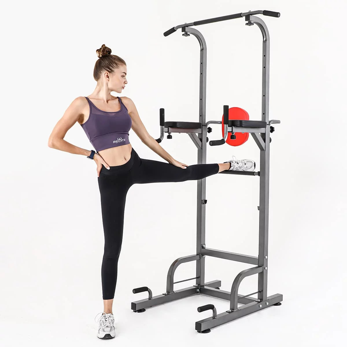 2024 Relife Best Power Tower Workout Pull Up Station for Home Gym