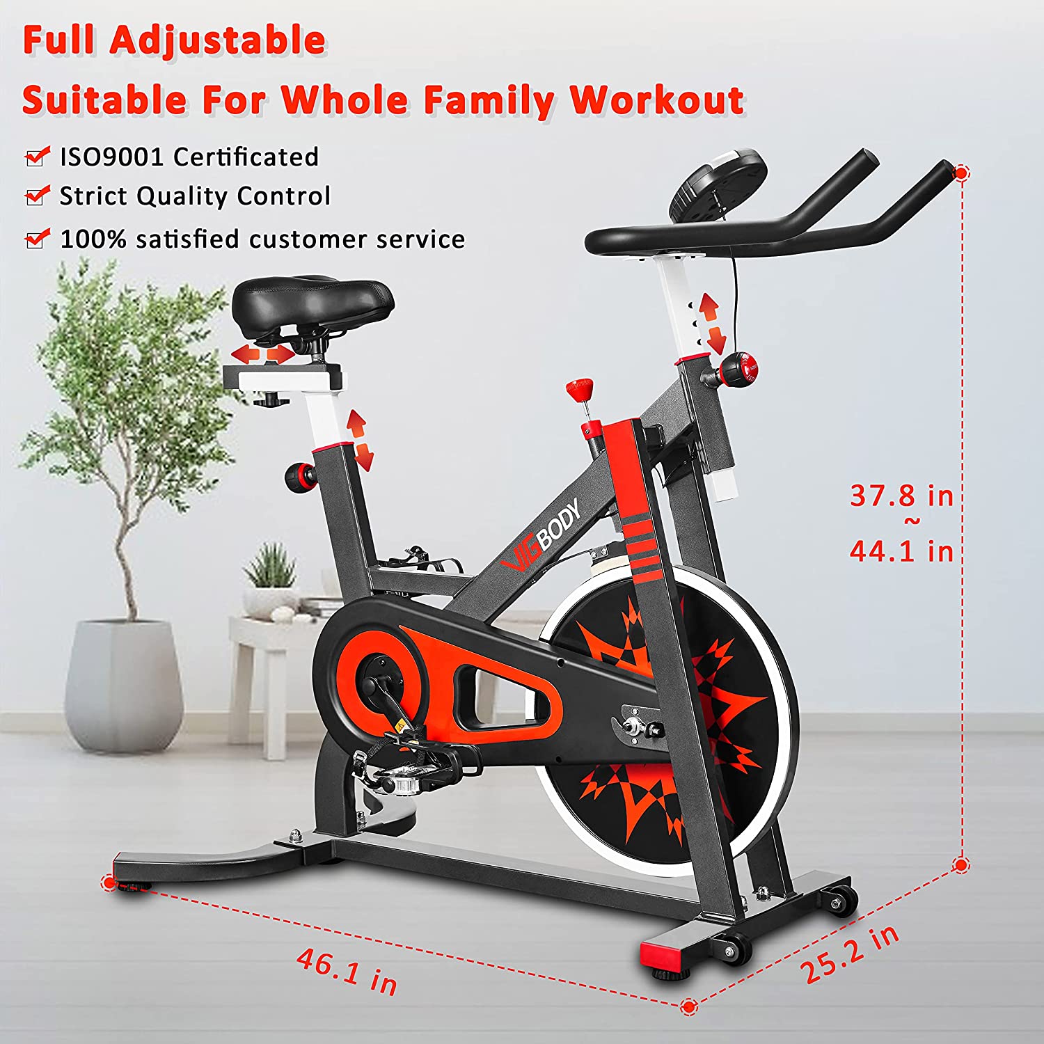 VIGBODY 2025 Indoor Stationary Bikes Cardio Workout Machine