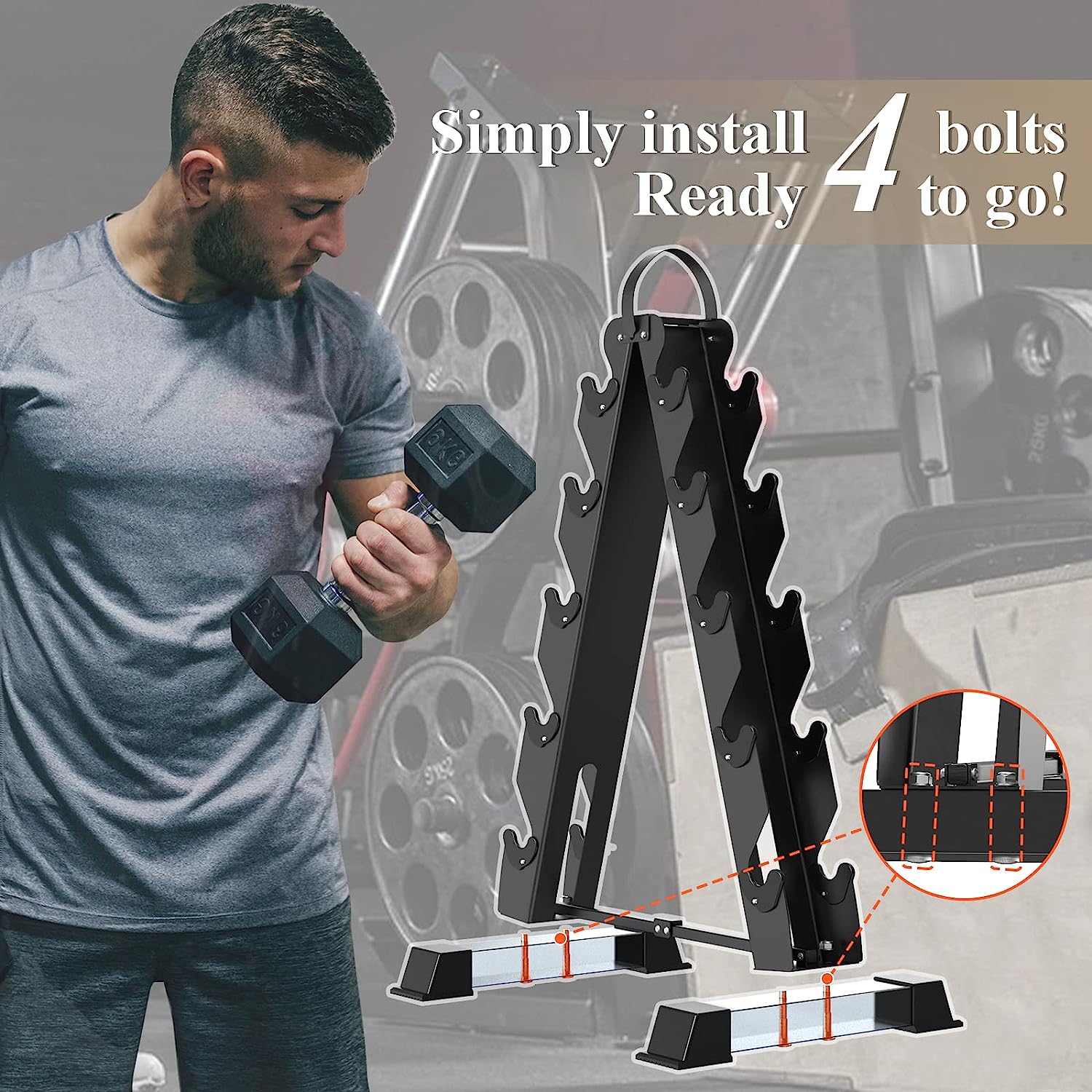 RELIFE A Frame Dumbbell Rack - Main Image