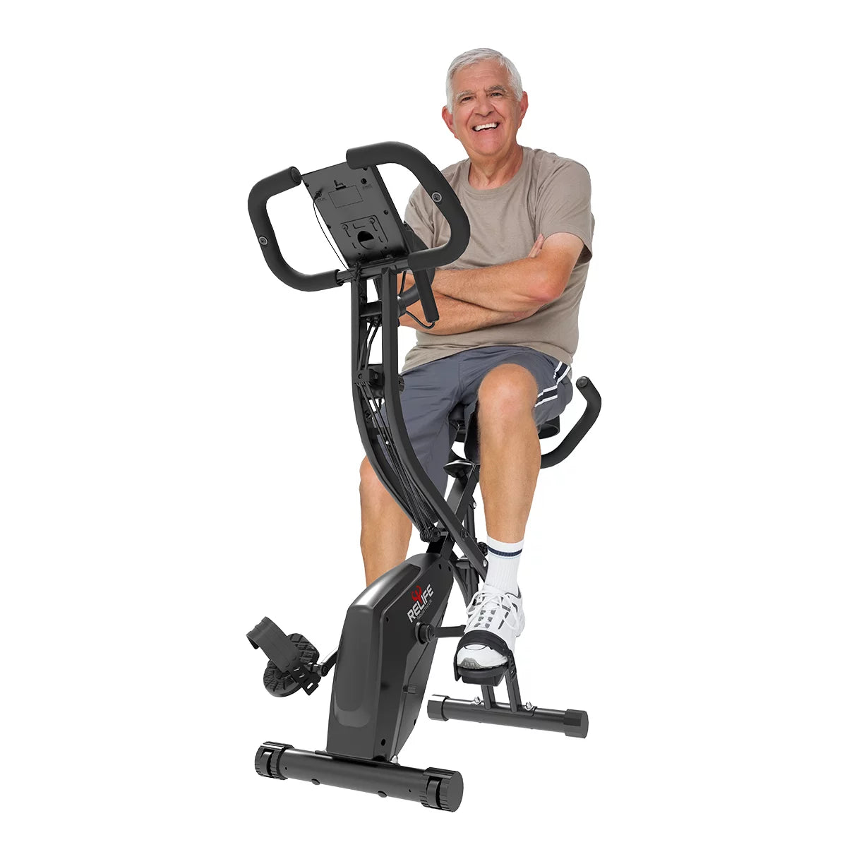 Pooboo 3-in-1 Folding Exercise Bike – 40LB Flywheel, Magnetic Resistance, LCD Monitor, 360 Lb Capacity