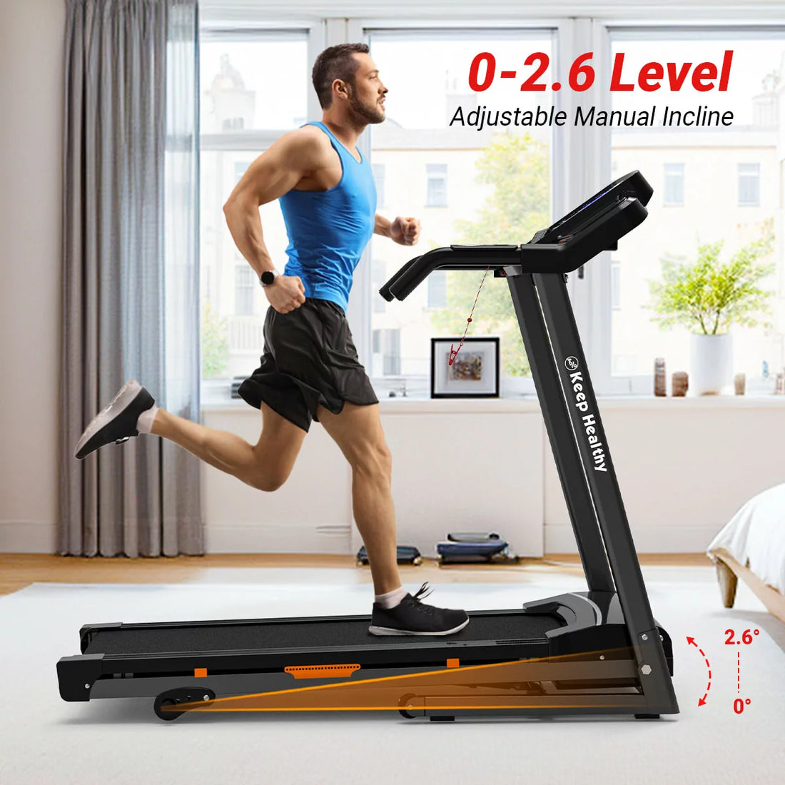 Max 3.5HP Semi-automatic Folding Incline Treadmill