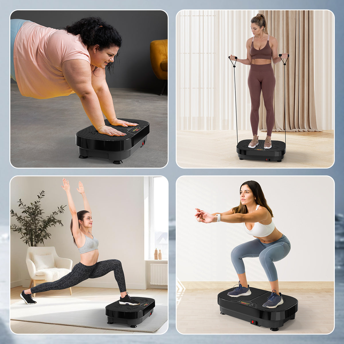 Fitness Vibration Platform with Loop Bands for Weight Loss Fitness Vibration Platform with Loop Bands for Weight Loss