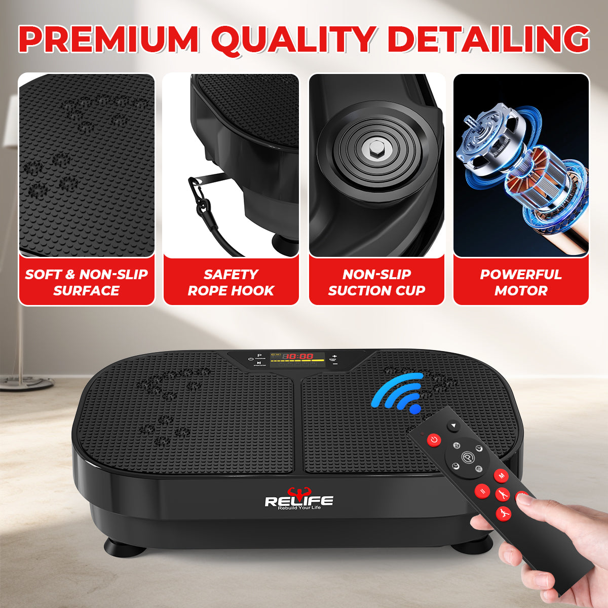 Fitness Vibration Platform with Loop Bands for Weight Loss Fitness Vibration Platform with Loop Bands for Weight Loss