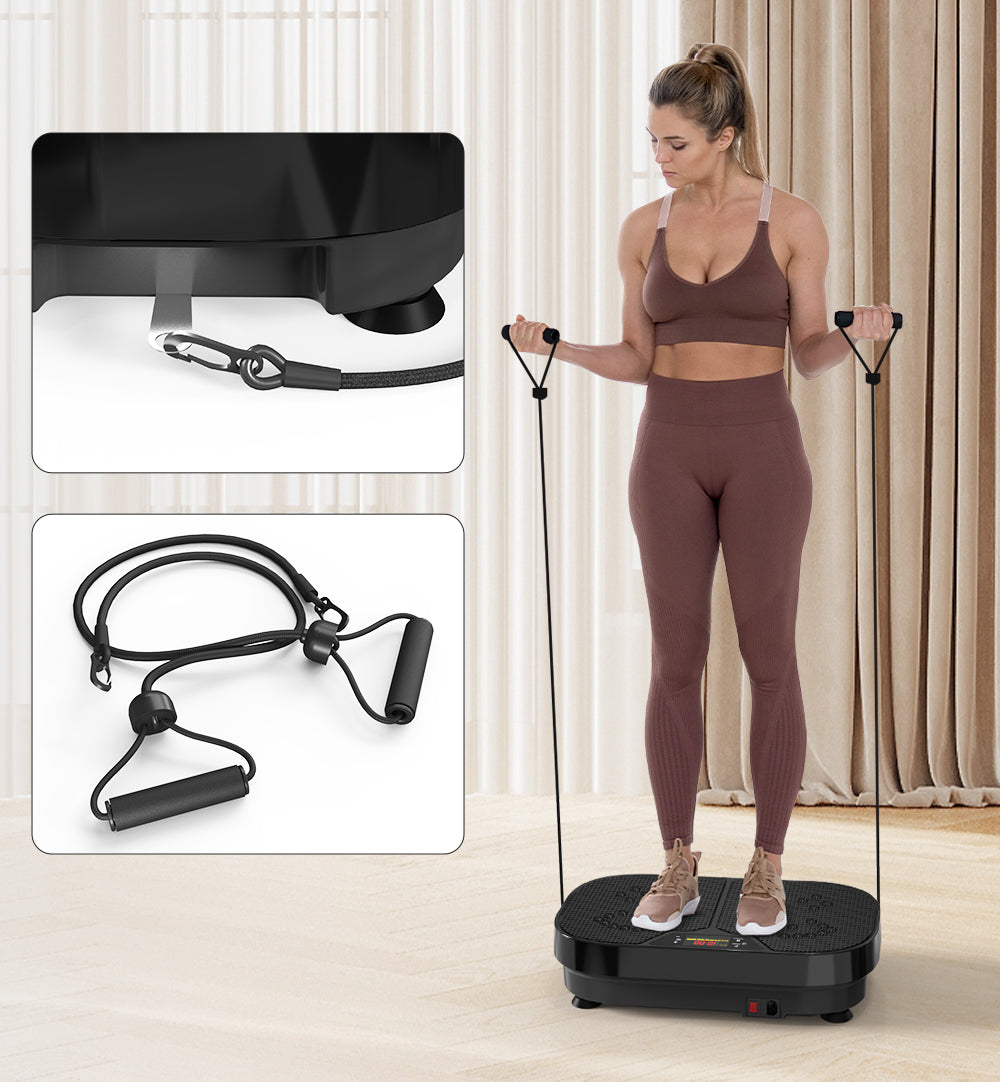 Whole Body Vibration Platform with Loop Bands for Fitness & Slimming