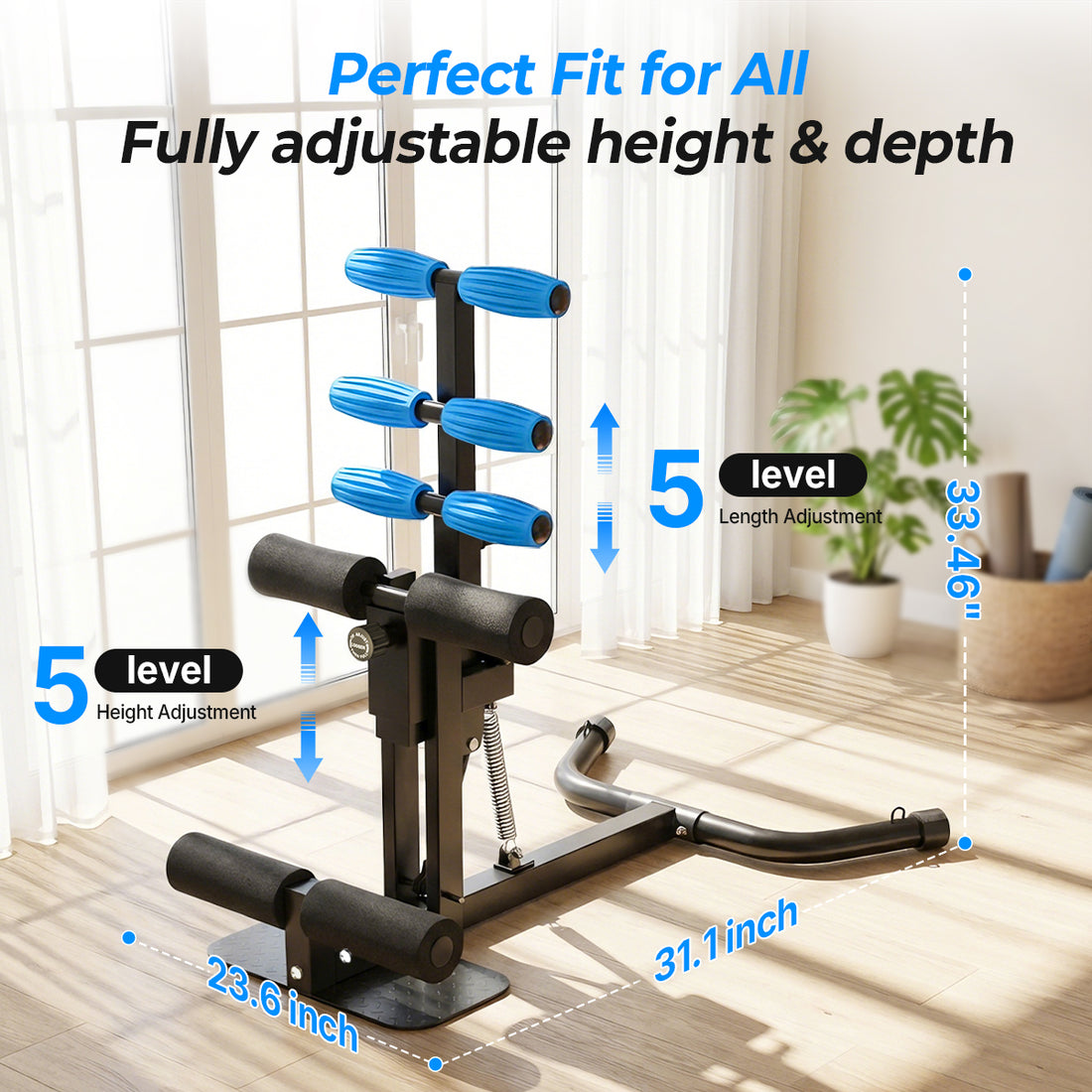 Deep Squat Machine for Home Gym Workout, Adjustable Glutes & Legs Trainer, Abs Sit Up Machine, Full Body Fitness Equipment