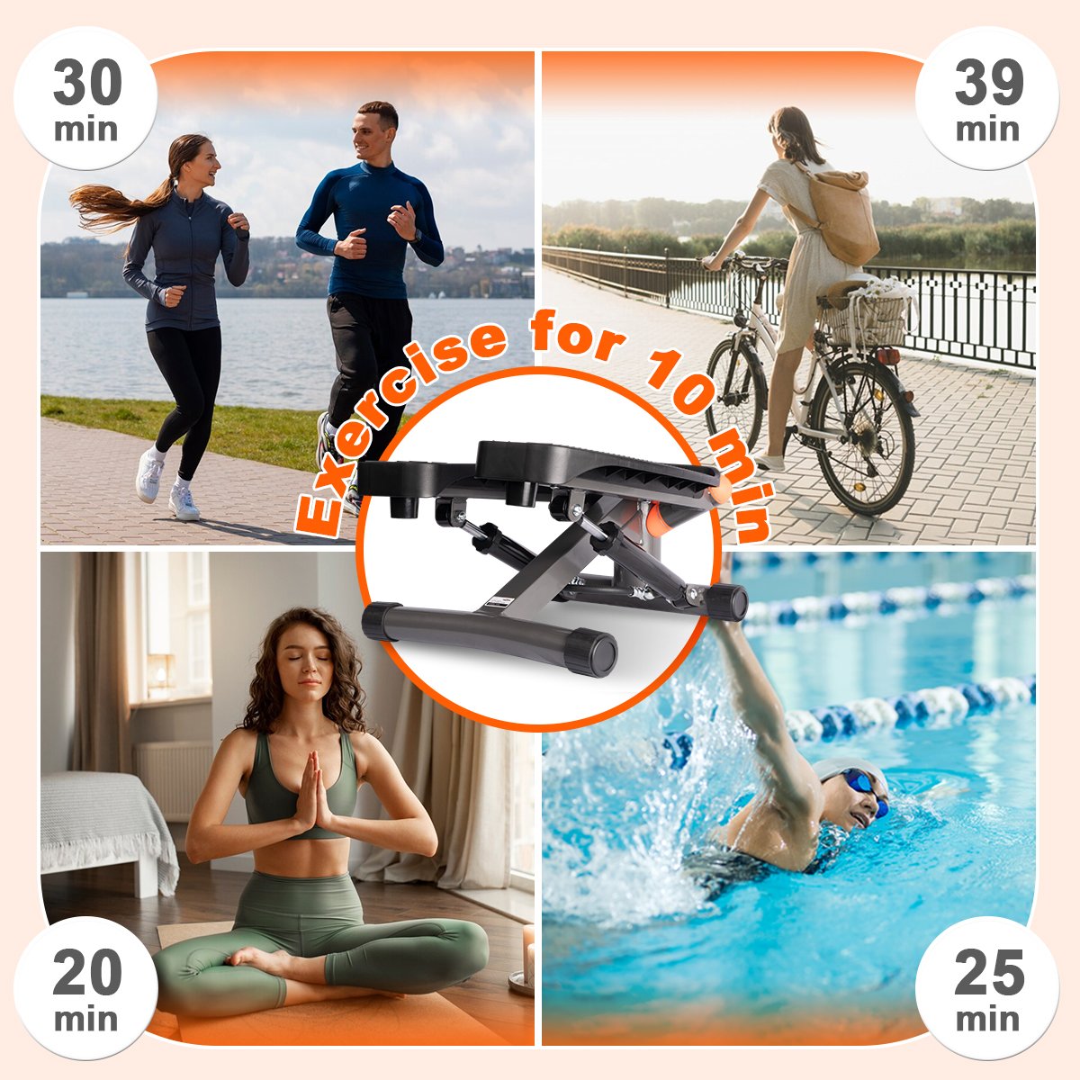 Stair Stepper Machine with Resistance Bands for Exercise at Home