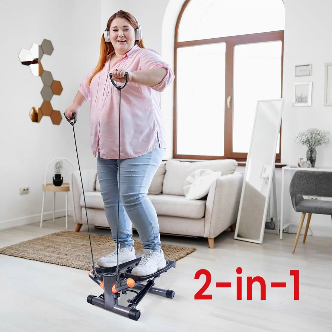 Stair Stepper Machine with Resistance Bands for Exercise at Home