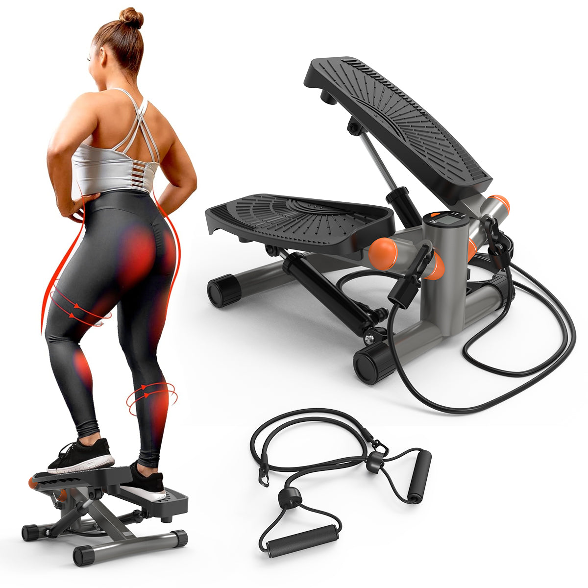 Stair Stepper Machine with Resistance Bands for Exercise at Home