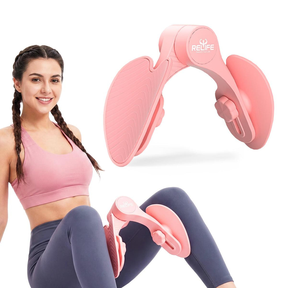 Thigh Exerciser Machine, Inner Leg Trainer, Thigh Trainer with Non-Slip Pads