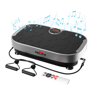 Bluetooth Enabled Vibration Plate with Loop Bands for Home Gym